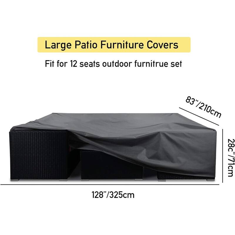 Patio Furniture Cover Heavy Fabric Waterproof UV Resistant