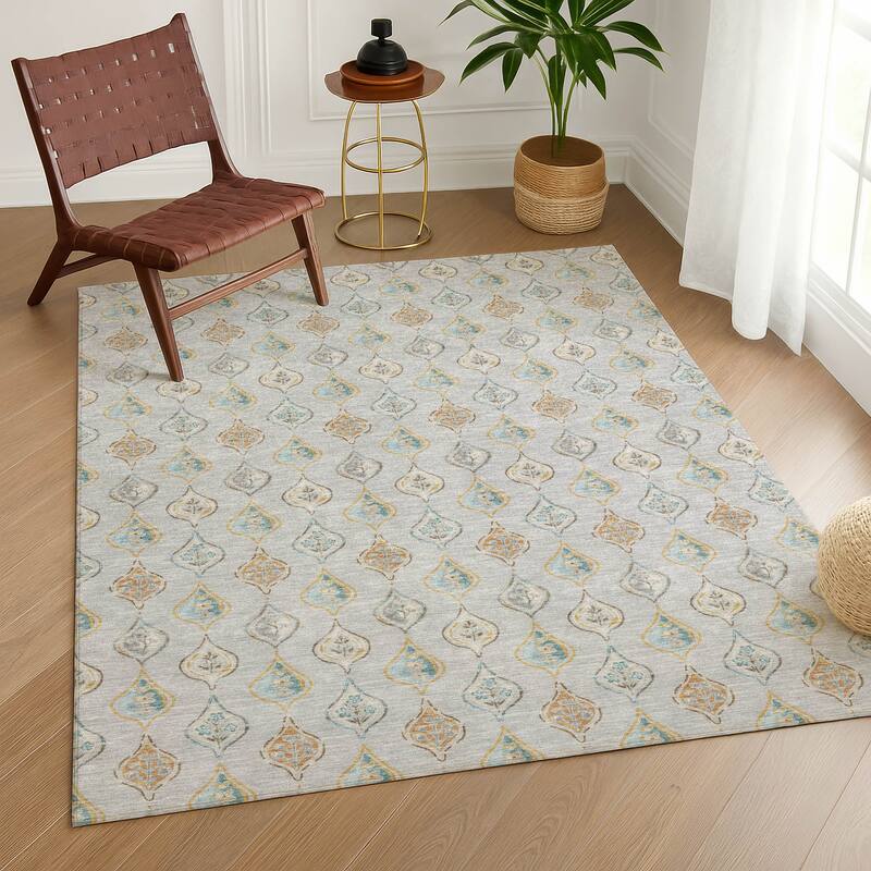 Machine Washable Indoor/ Outdoor Casual Greenwood Chantille Rug
