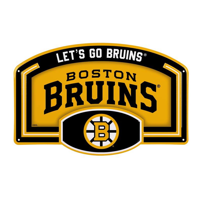 Boston Bruins Embossed Steel Wall Sign, 11" x 17"