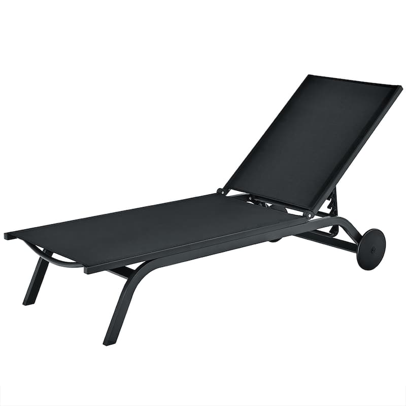 Costway Outdoor Lounge Chair Chaise Reclining Aluminum Fabric - See Details