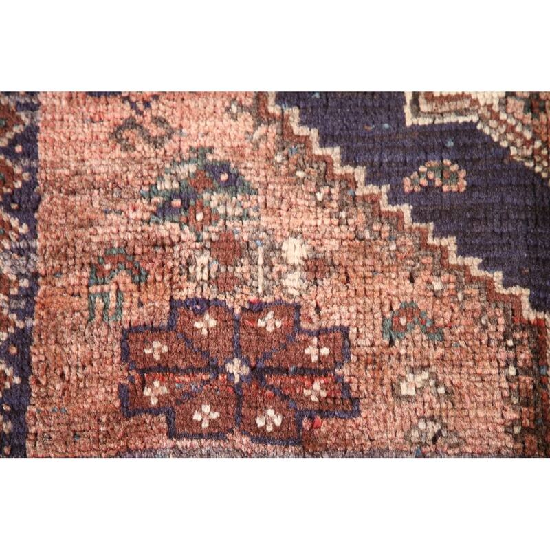 Tribal Pink Shiraz Persian Vintage Area Rug Handmade Wool Carpet - 3'7"x 4'7"