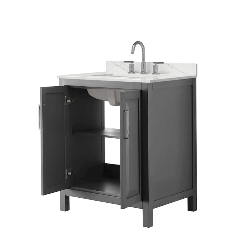 Daria 30-inch Single Vanity, 3 Hole Quartz Top