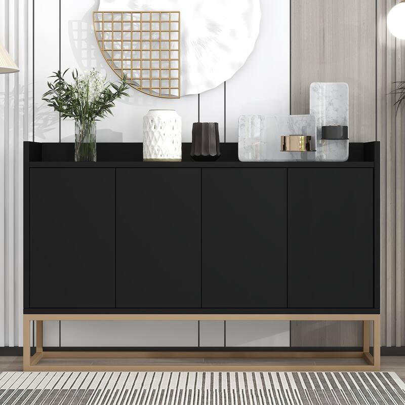 Modern Sideboard Elegant Buffet Cabinet with Large Storage Space for Dining Room, Entryway - Black