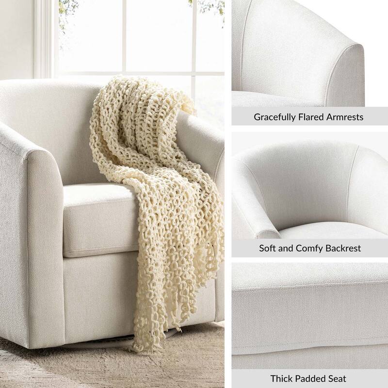 Cuenca Modern Upholstered Barrel Chair with Swivel Base