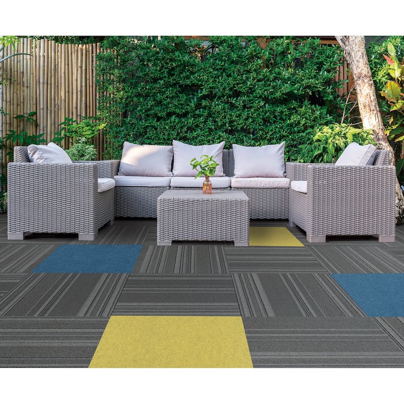 Foss Floors Accent 24"x24" Peel and Stick Indoor/Outdoor Carpet Tiles 8/Box