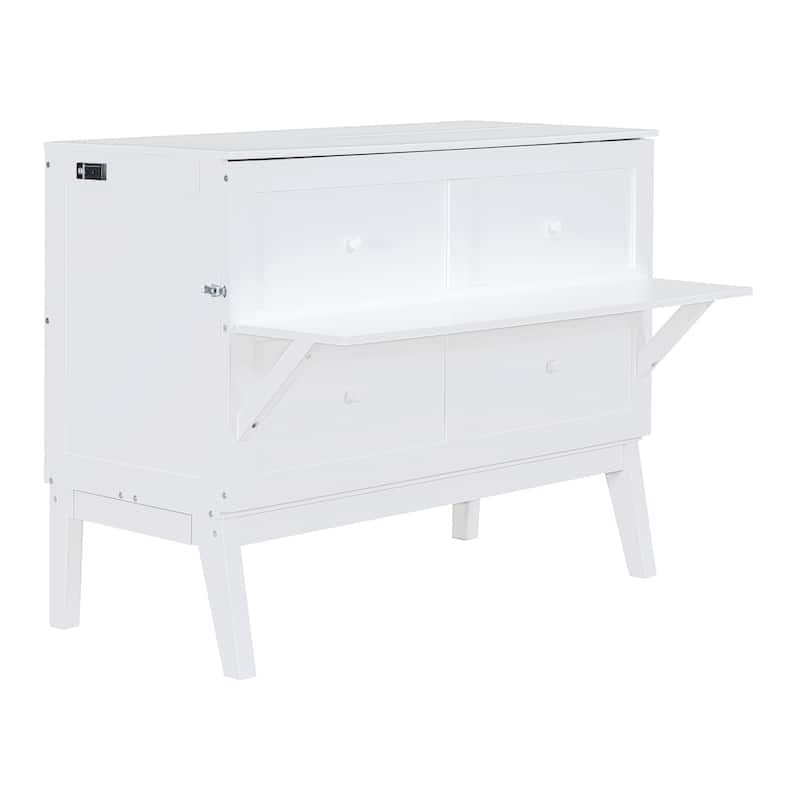 Murphy Bed with USB Port and removable Shelves on Each Side