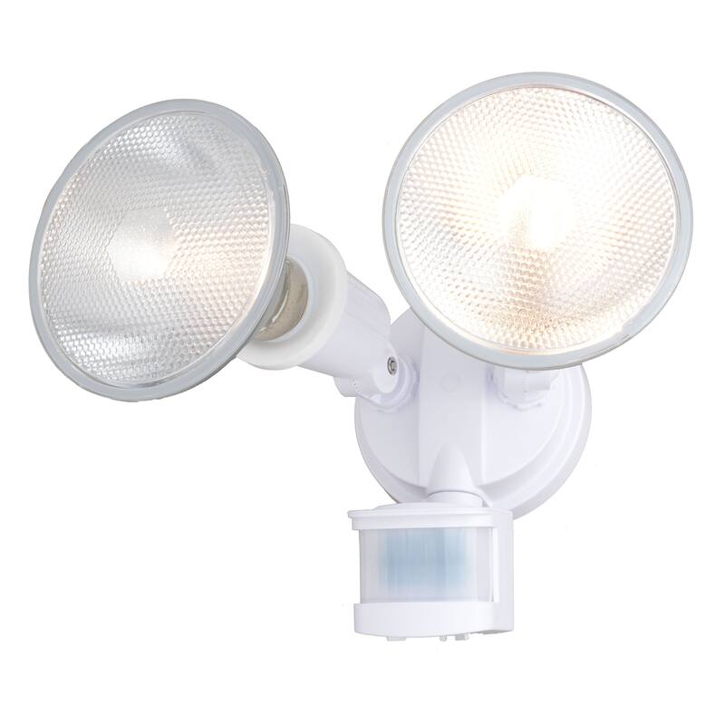 Motion Sensor Dusk to Dawn Outdoor Security Flood Light - 2 Adjustable Light Heads - 4 Modes
