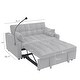 preview thumbnail 9 of 22, Velvet Daybed Futon with Pullout Bed & USB Ports