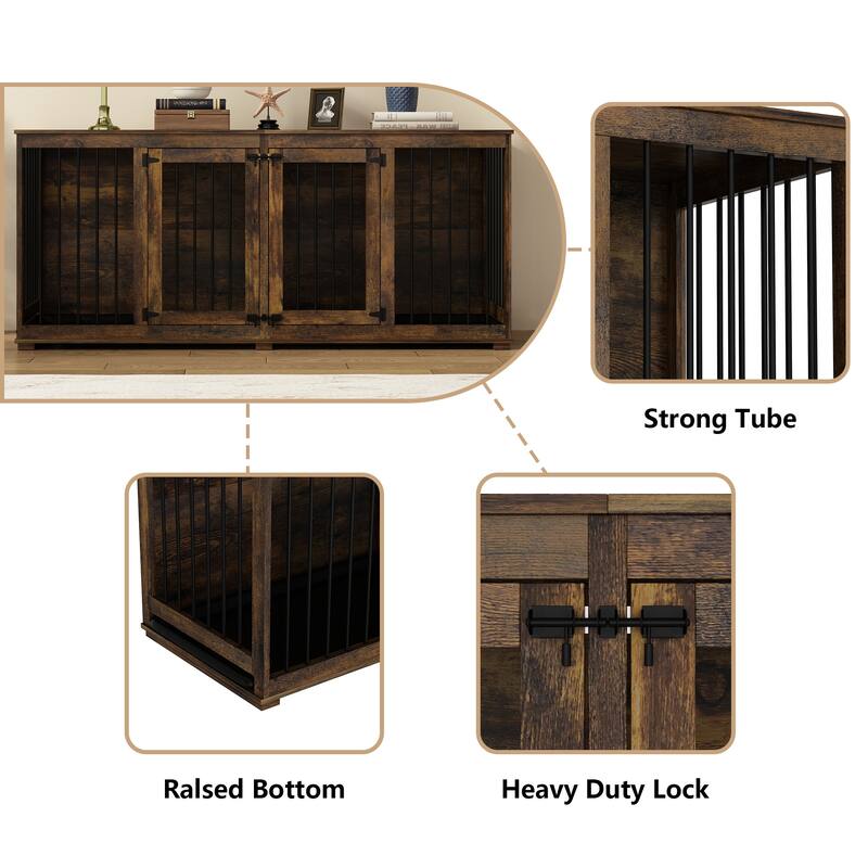 Multi-functional Pet Crate with Secure Locks - Versatile Color Console