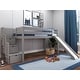 preview thumbnail 8 of 10, JACKPOT Contemporary Low Loft Twin Bed with Stairway, Slide and Tent