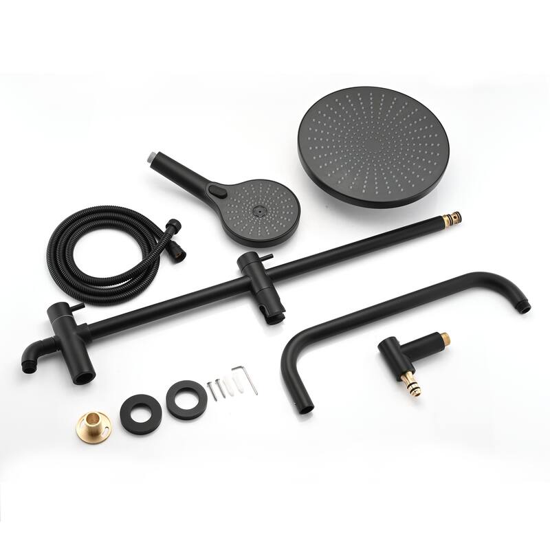 PROOX 9 Inch Rain Shower Faucet with 3-Sprayer Shower Handheld w/ Slide Bar Not Valve