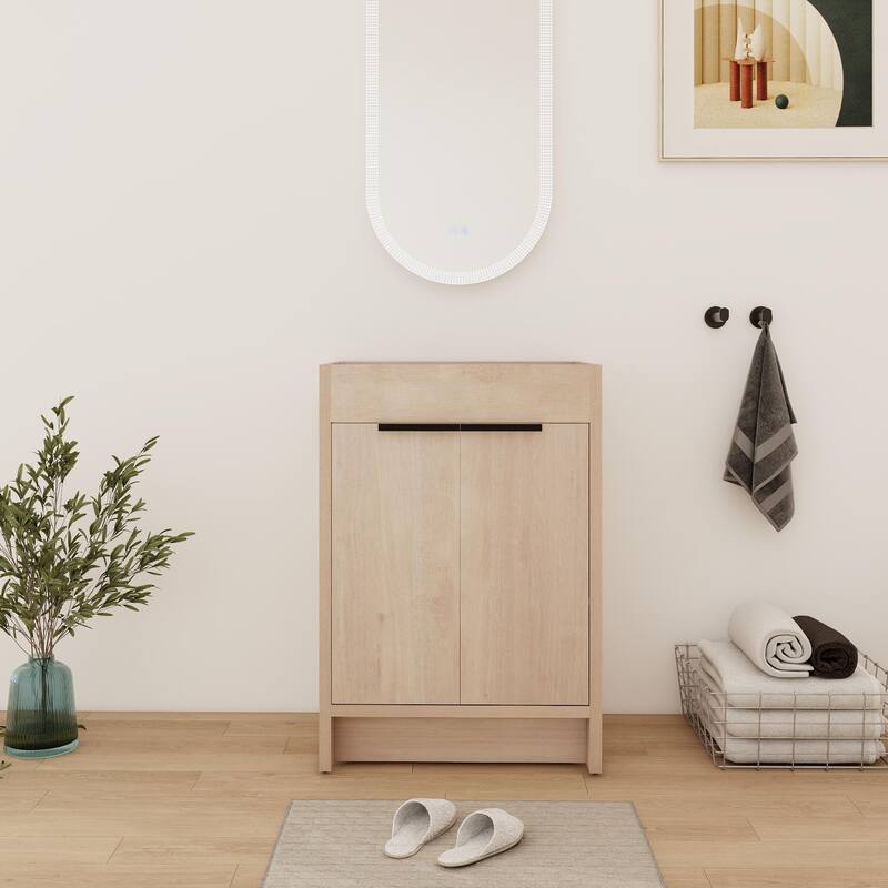 24/30/36 Inch Freestanding Bathroom Vanity Cabinet with Soft Close Door and Adjustable Shelf (Without Sink)