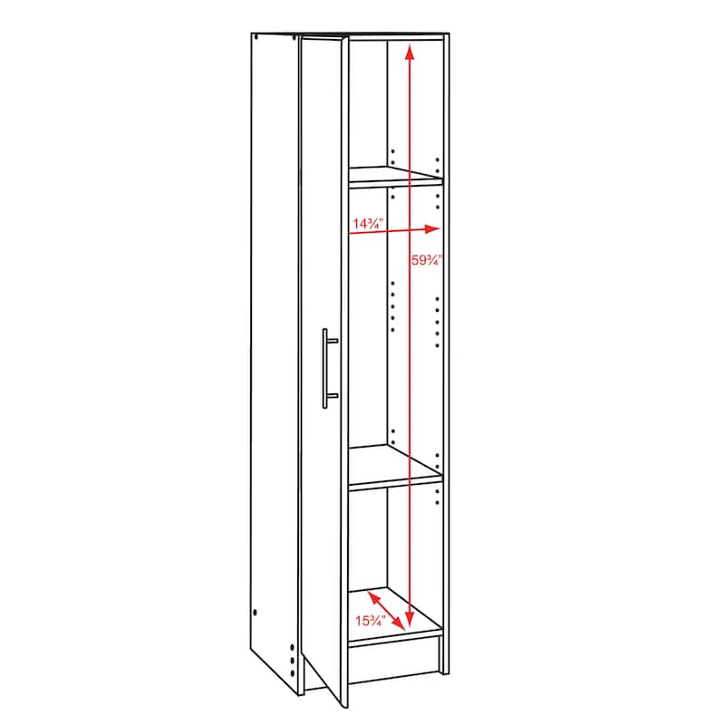 Prepac Elite 16-inch Narrow Cabinet, Multiple Finishes - 16 Inch