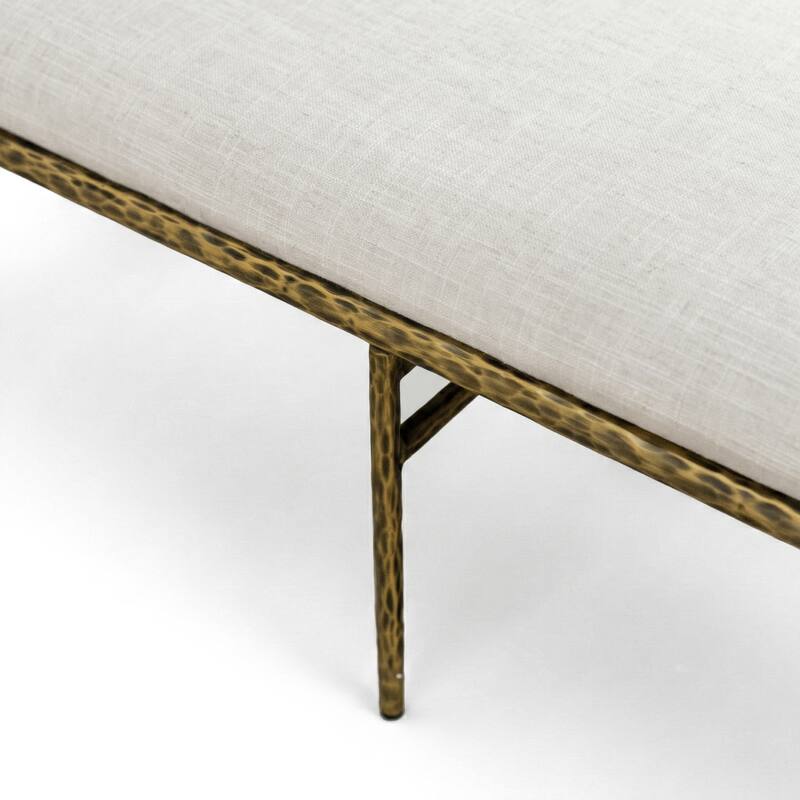 247 Shop At Home Lalia Modern 59-inch Metal Padded Upholstered Accent Bench