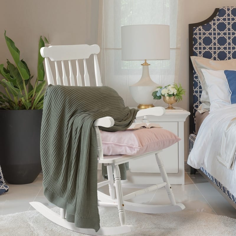 Single Solid Wood Patio Rocking Chair