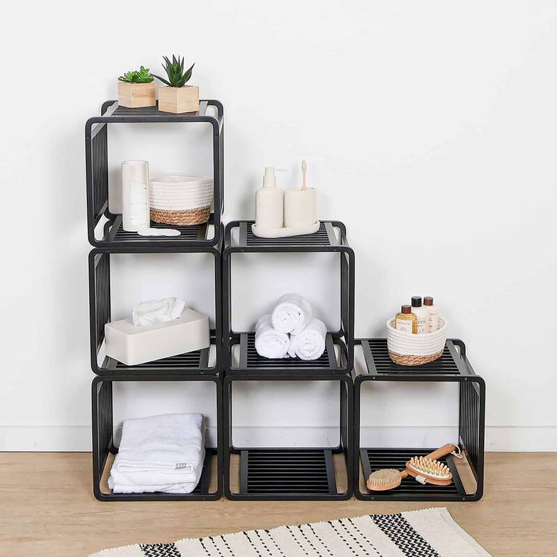 Smart Kube Bamboo Cube Storage, 13" Stackable Shelf Organizer