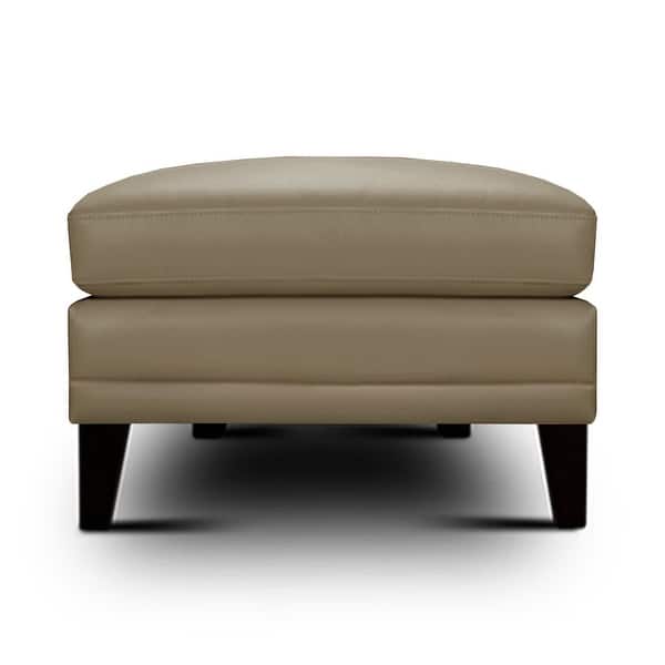 slide 1 of 6, Sienna 100% Genuine Leather Midcentury Modern Ottoman Beige/Brown