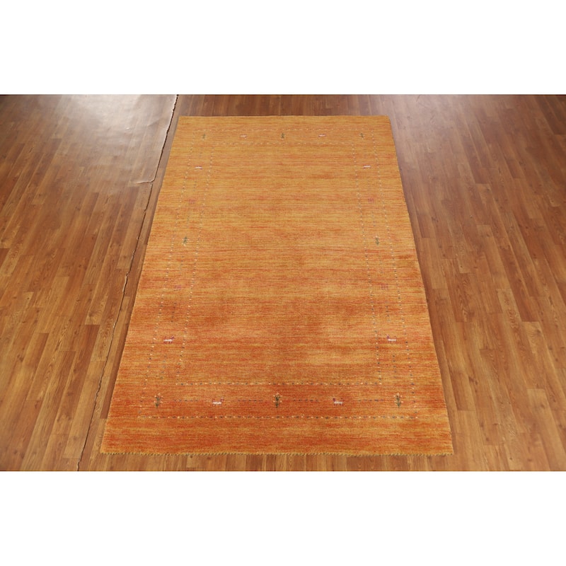 Hand Knotted Oriental 100% Wool Carpet Tribal Tribal Oranges & Rust Gabbeh Area Rug - 7' 8'' X 5' 0''