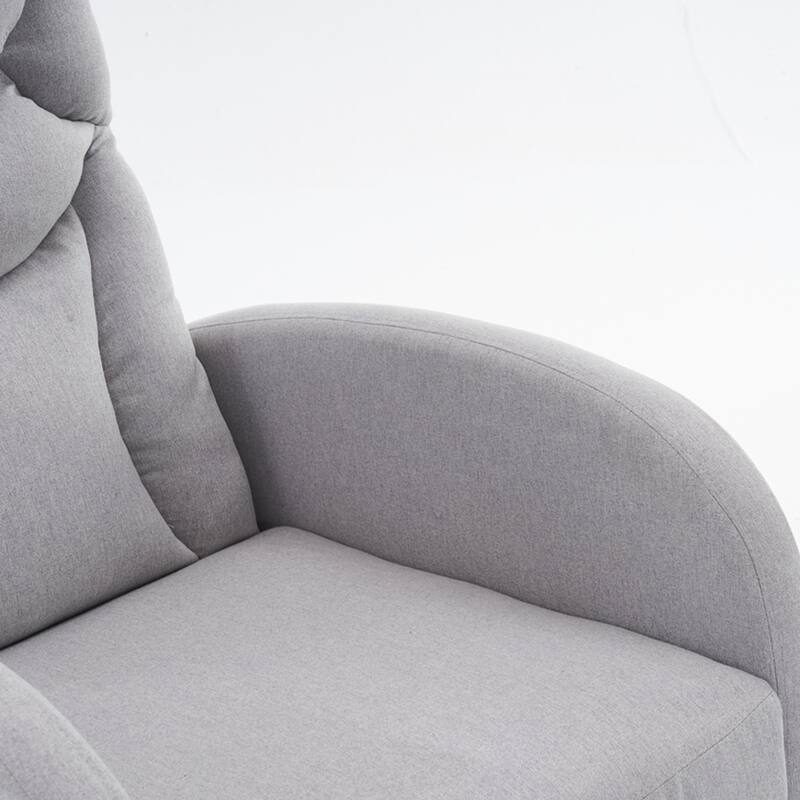 Linen Rocking Chair With Adjustable Footrest