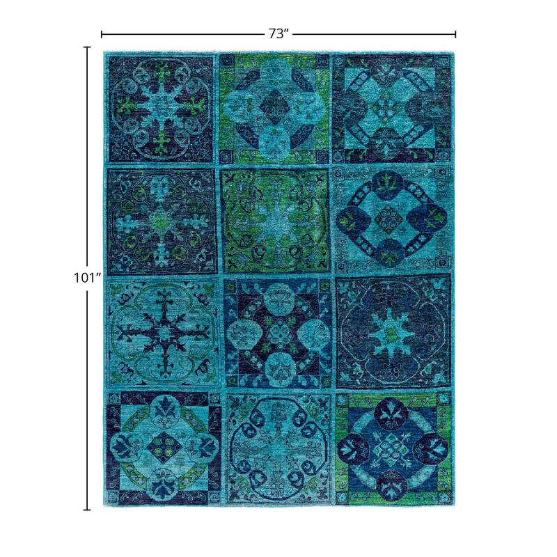 Contemporary Overdyed Wool Hand Knotted Area Rug - 6' 1" x 8' 5"