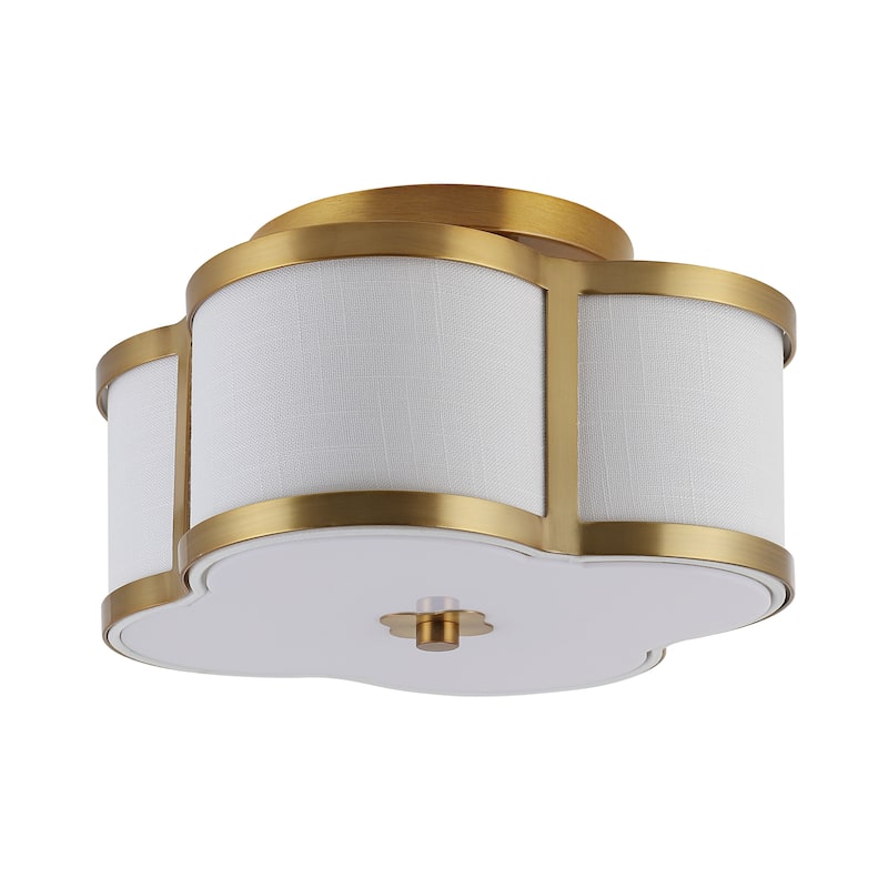 Frank Scalloped Shade Metal Classic Glam LED Flush Mount, by JONATHAN Y