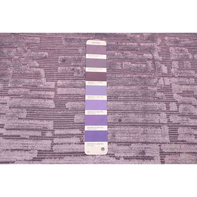 ECARPETGALLERY Hand Loomed Elysian Purple Viscose, Wool Rug - 5'0 x 8'0