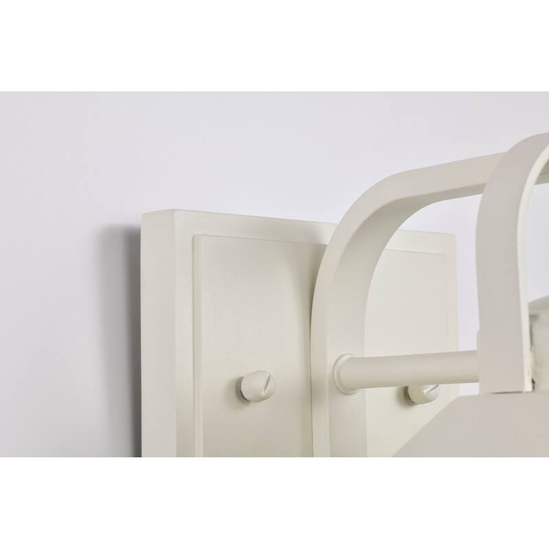 Ridge Small Outdoor Lantern White Finish Clear Seeded Glass