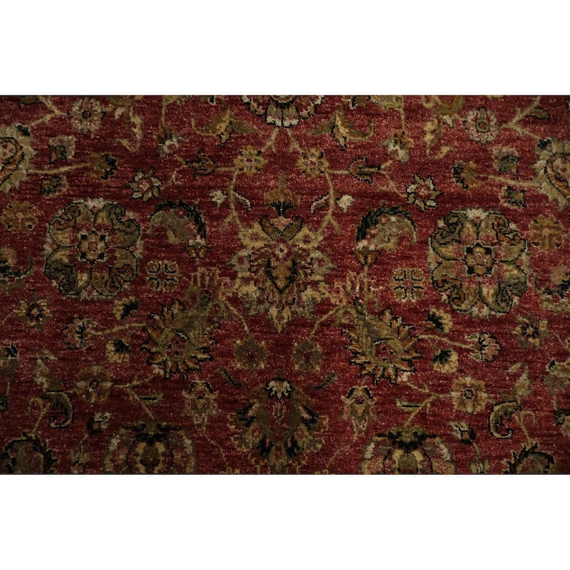 Hand Knotted Oriental 100% Wool Carpet Traditional Geometric Red Peshawar Area Rug - 9' 0'' X 6' 0''