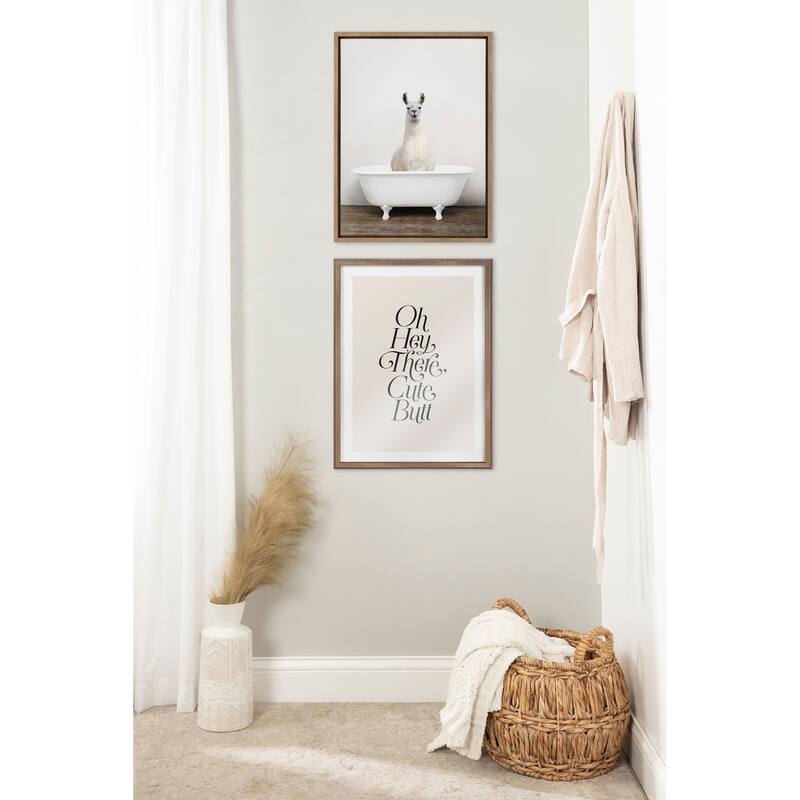 Kate and Laurel Sylvie Animal Tub Color Framed Canvas by Amy Peterson