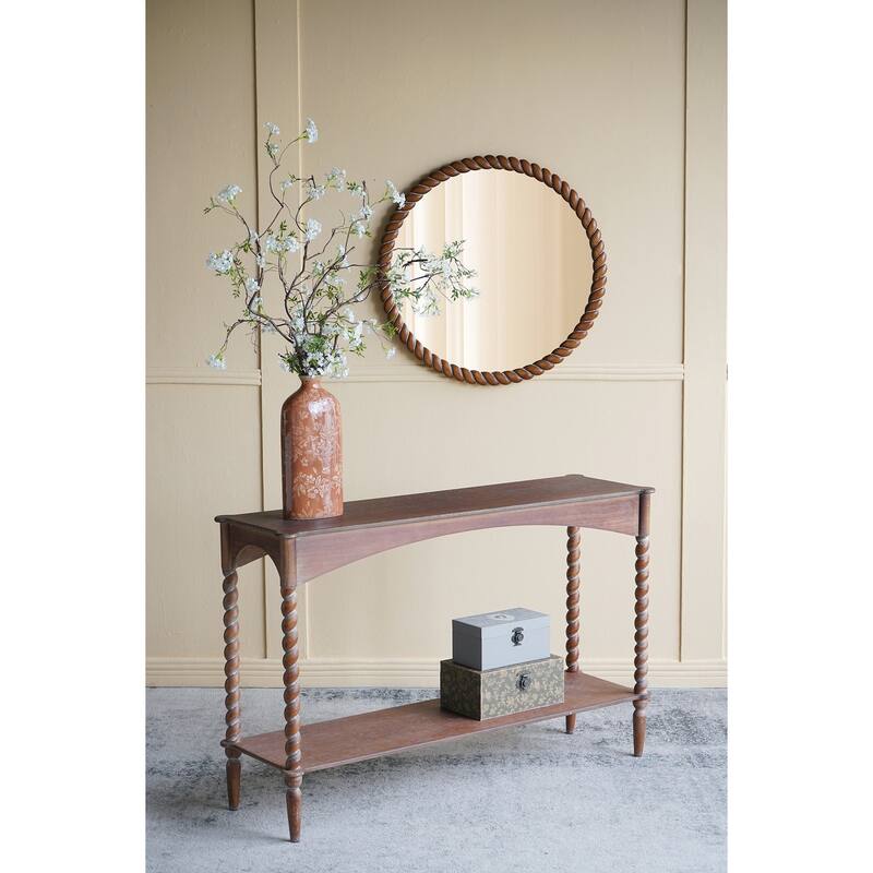 47x14x30" Rustic Brown Wood Console Table