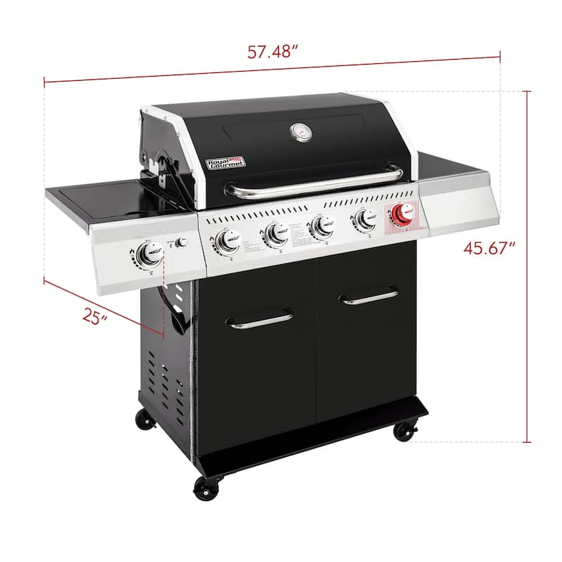 Royal Gourmet GA5404H Deluxe 5-Burner Gas Grill, Black