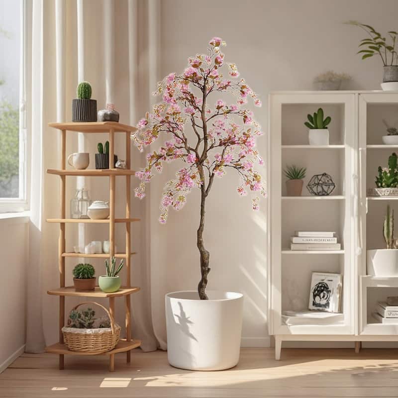 Artificial Fake Begonia Flower Tree for Home Decoration - 63 inch