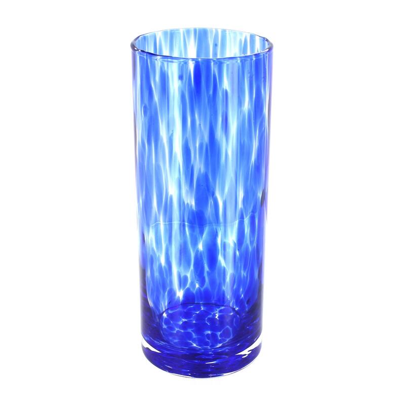 Blue Rose Polish Pottery Cobalt Confetti Cylinder Vase - Cobalt