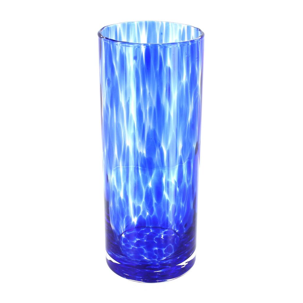 Blue Rose Polish Pottery Cobalt Confetti Cylinder Vase