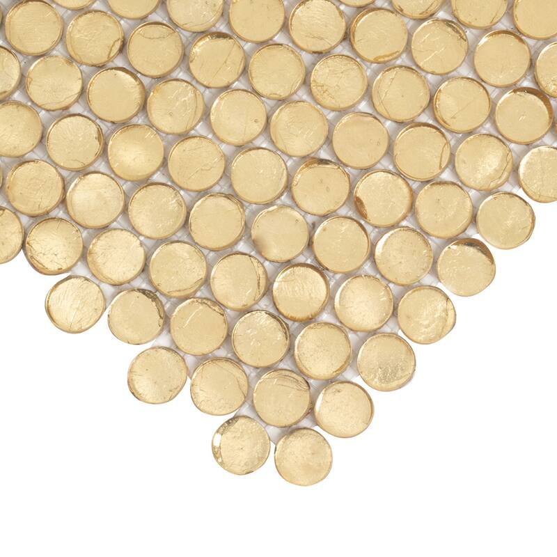 Apollo tile 12" x 12" Majeste Glossy Gold Glass Tile (10.34 sq ft/case) - 10 Pack