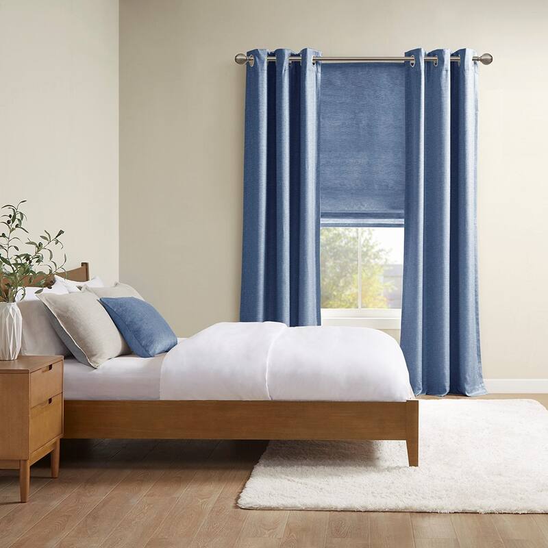 Printed Faux Silk Room Darkening Cordless Roman Shade