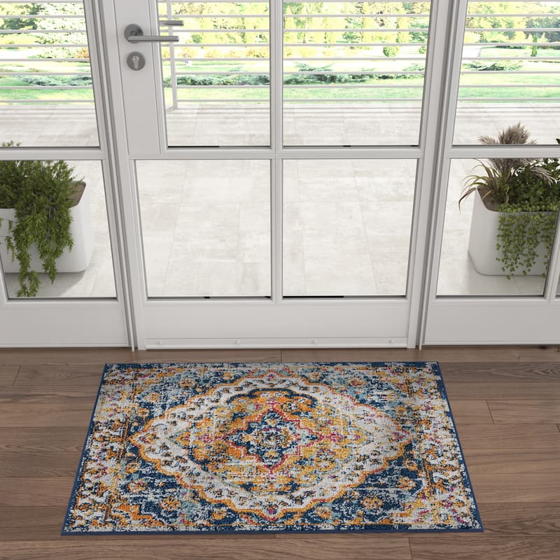 Gematria Bohemian & Eclectic Medallion Indoor Area Rug