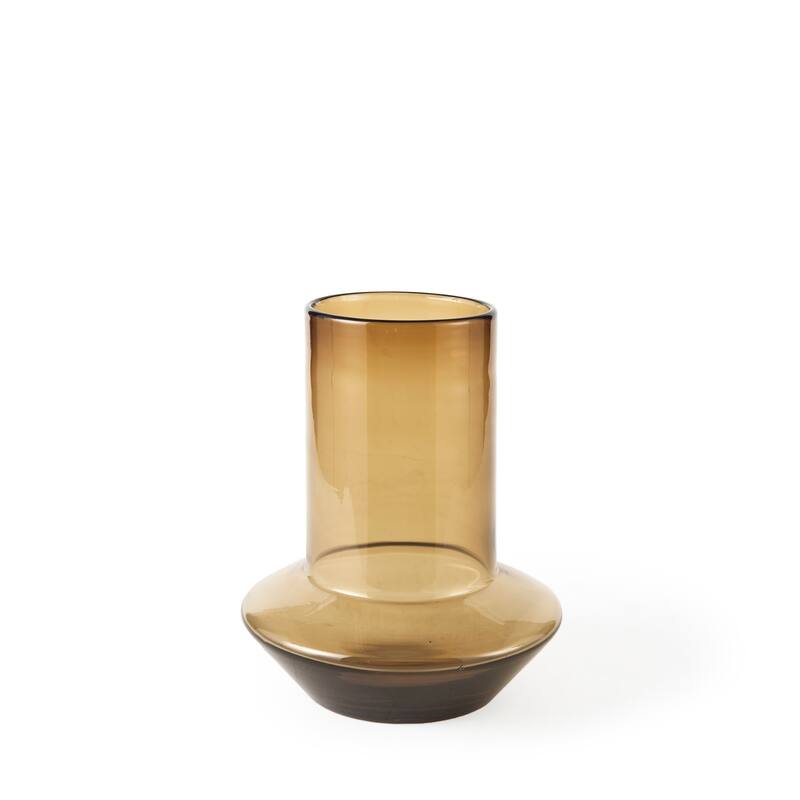 Amrita Gold And Brown Glass Vase (10") - 8.3L x 8.3W x 9.7H - Golden Brown