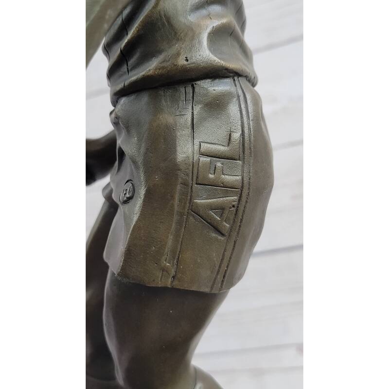 Large Muscular Rugby Player Bronze Sculpture Statue Marble Figurine By Milo Gift
