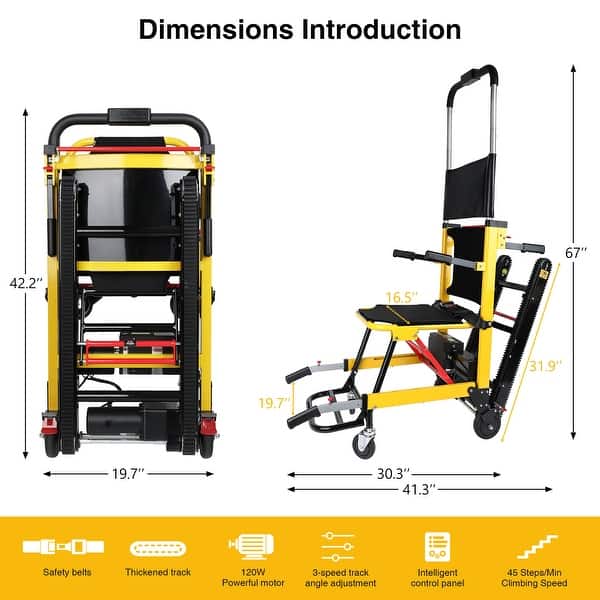 Motorized Stair Climbing Wheel Chair Stairlift Mobility Elevator for Adults Electric Stair Climbing Hand Trucks 440lb Capacity