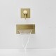 preview thumbnail 15 of 19, Wall Mount Bathroom Sink Faucet Waterfall Brass Modern 2 Hole Bathroom Basin Vanity Faucets with Valve