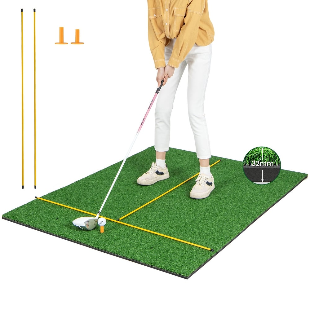 Costway 5 x 4 FT Golf Hitting Mat Artificial Indoor Outdoor Turf Golf - See Details