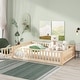 preview thumbnail 66 of 78, Twin/Full/Queen Size Floor Bed with Safety Guardrails, Toddler Floor Bed for Girls and Boys Natural - Full