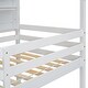 preview thumbnail 27 of 31, Roof Shaped Bunk Bed With Built-In Bookshelf With Protective Rope, Wooden Kids Bunk Bed With Side Stairs