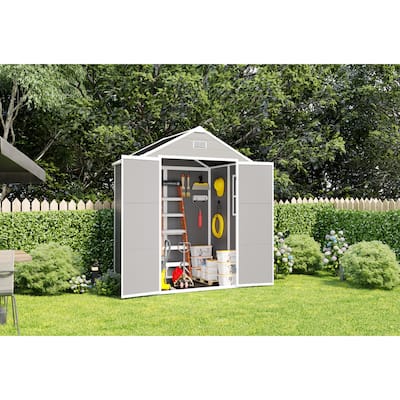 Resin Storage Shed with Lockable Door Weatherproof Garden Shed Tool Shed Pet Shed Rust-proof, UV-proof