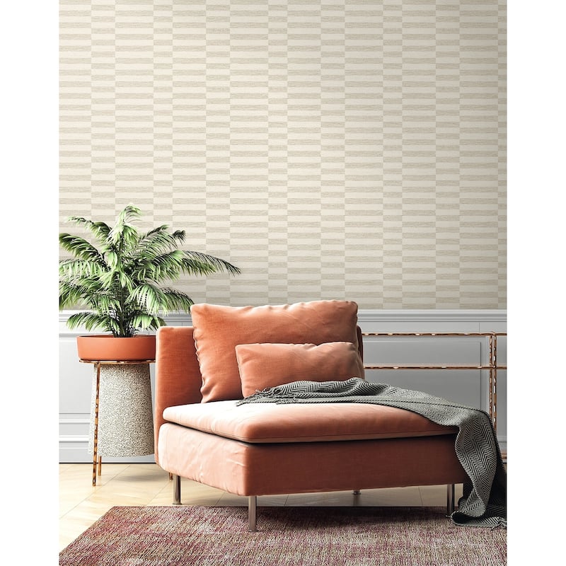 Stacy Garcia Home Faux Woven Stripe Peel and Stick Wallpaper