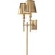 preview thumbnail 1 of 3, Whitney 2-light Aged Brass Wall Sconce - Aged Brass