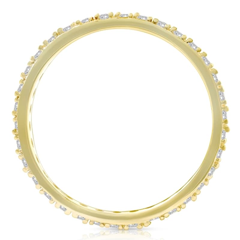 1/2 Ct Diamond Eternity Ring 10k Yellow Gold Womens Stackable Anniversary Band