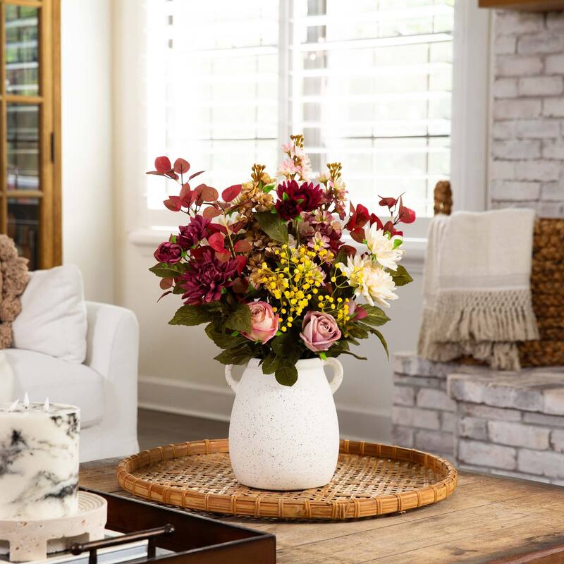 Artificial Mixed Floral Arrangement in Vase - 25" - Multi