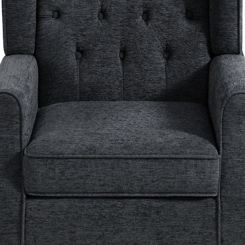 Button-Tufted Accent Chair Wingback Armchair - 38"H